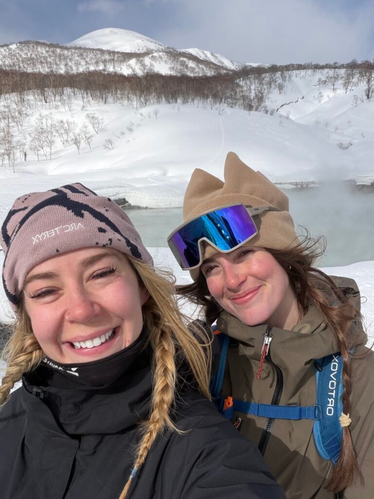 Snowy selfie with Katie (right) in Niseko