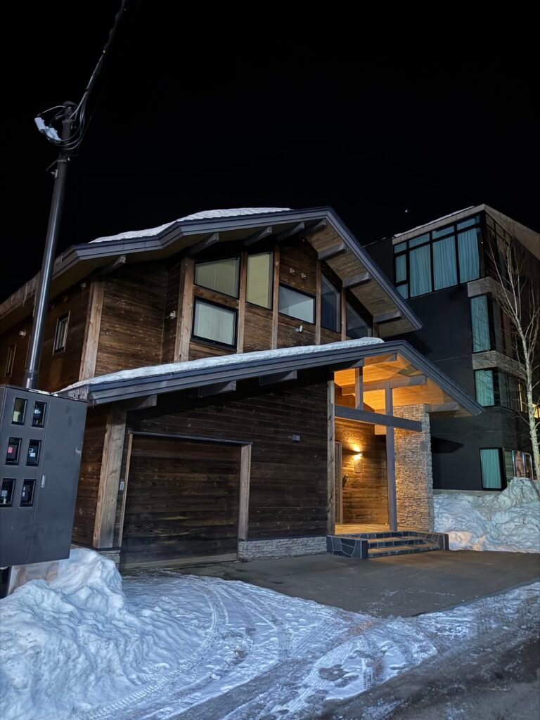 The same house in Niseko with much less snow in week three