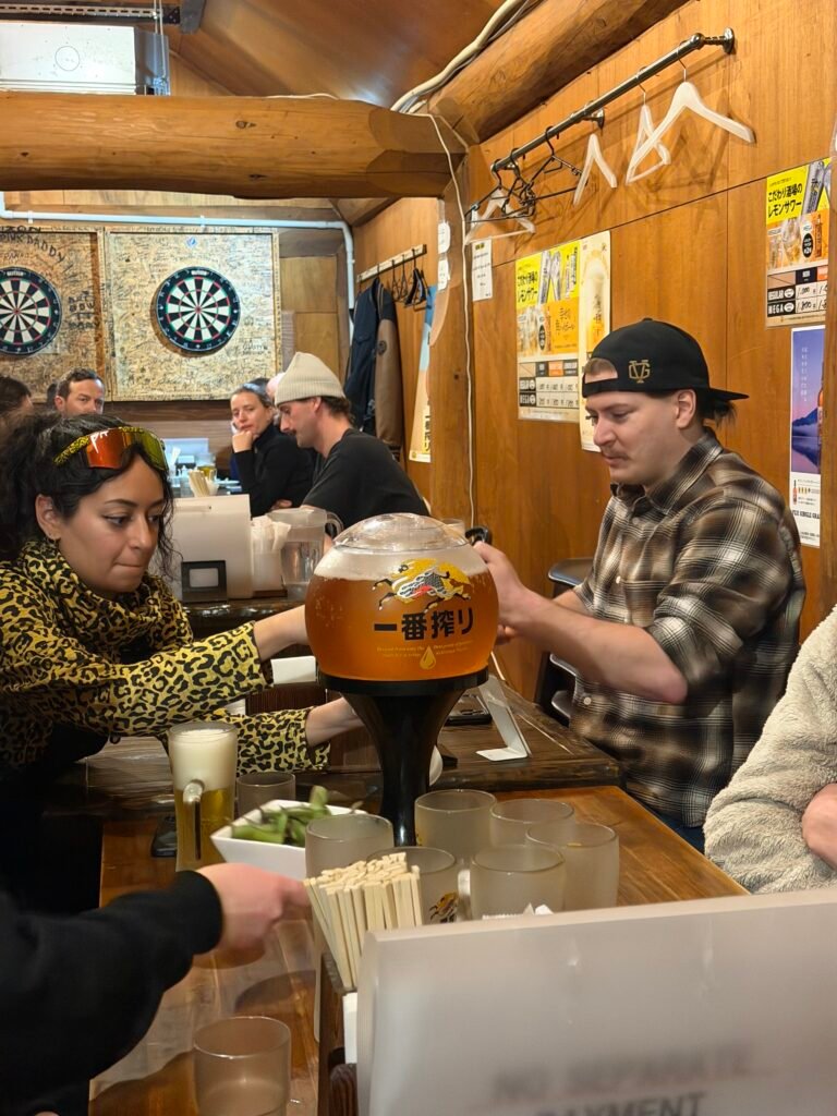 Friends at an izakaya in Niseko