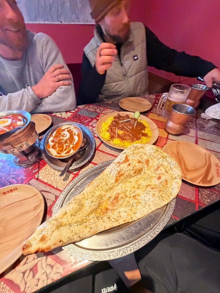 Indian food and naan for dinner in Niseko