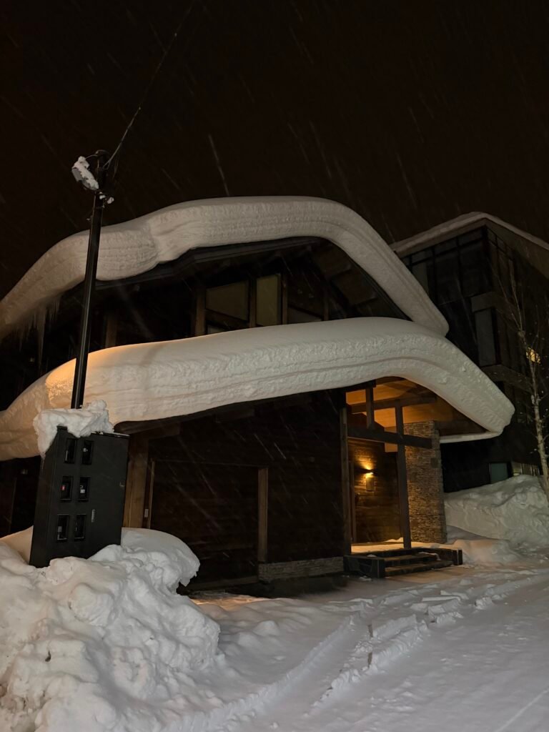 House in Niseko buried in snow during week one