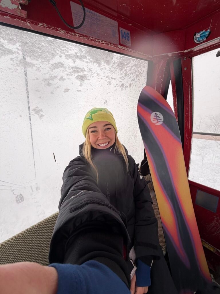 Riding the gondola at Rusutsu