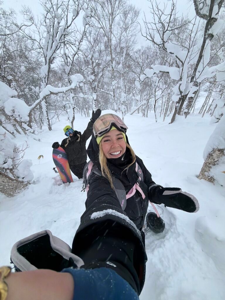 Powder selfie in the trees in Japan