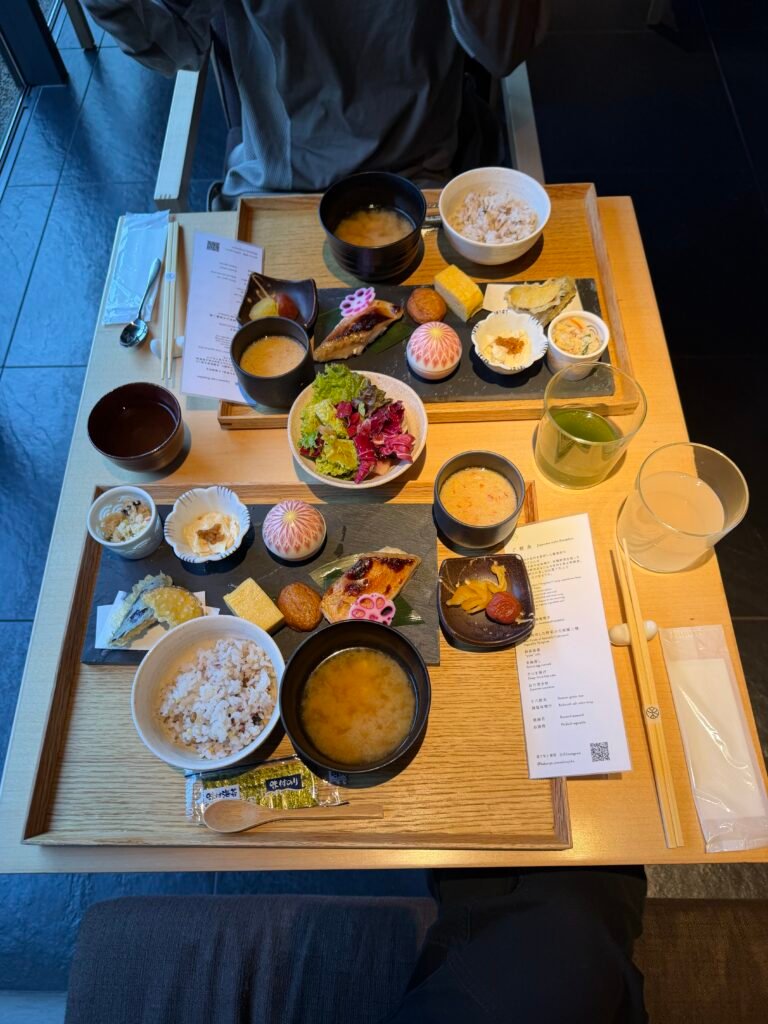 Japanese breakfast tray at the ryokan