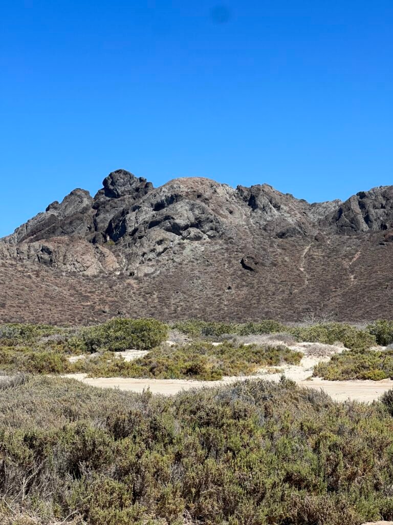 Rocky hills and desert scrub near El Tecolote