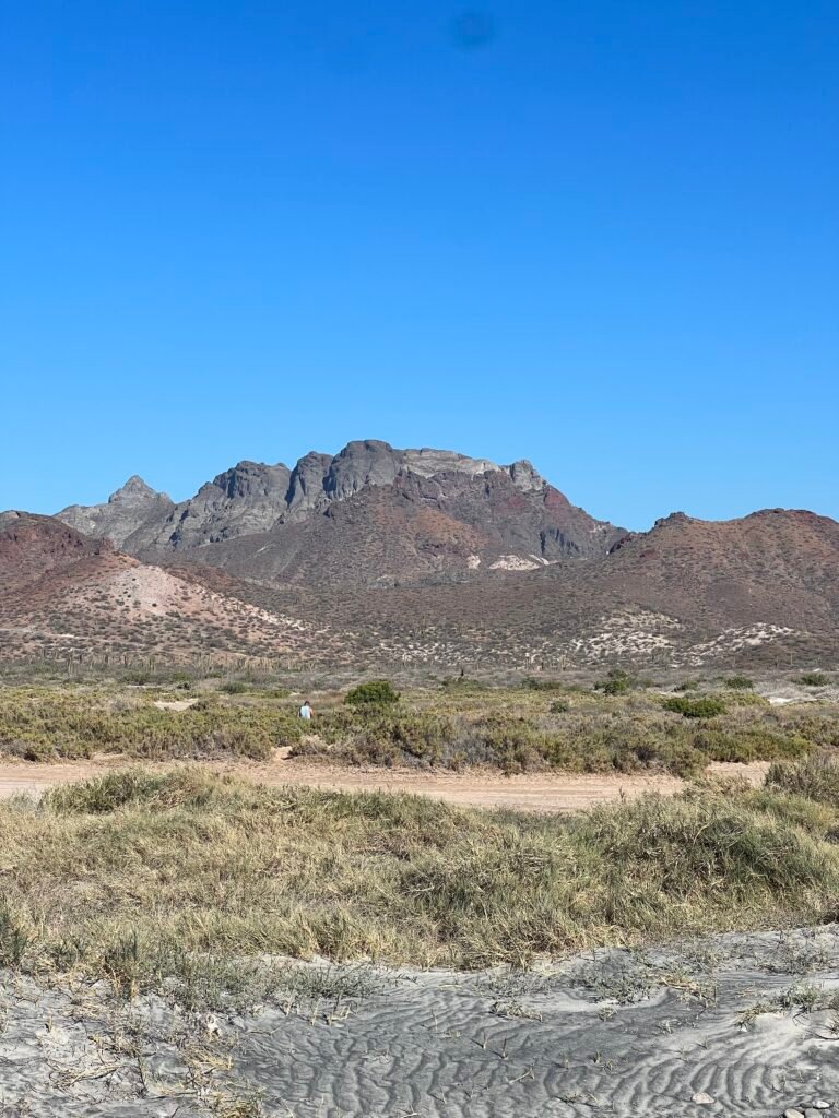 Desert mountains behind El Tecolote Beach